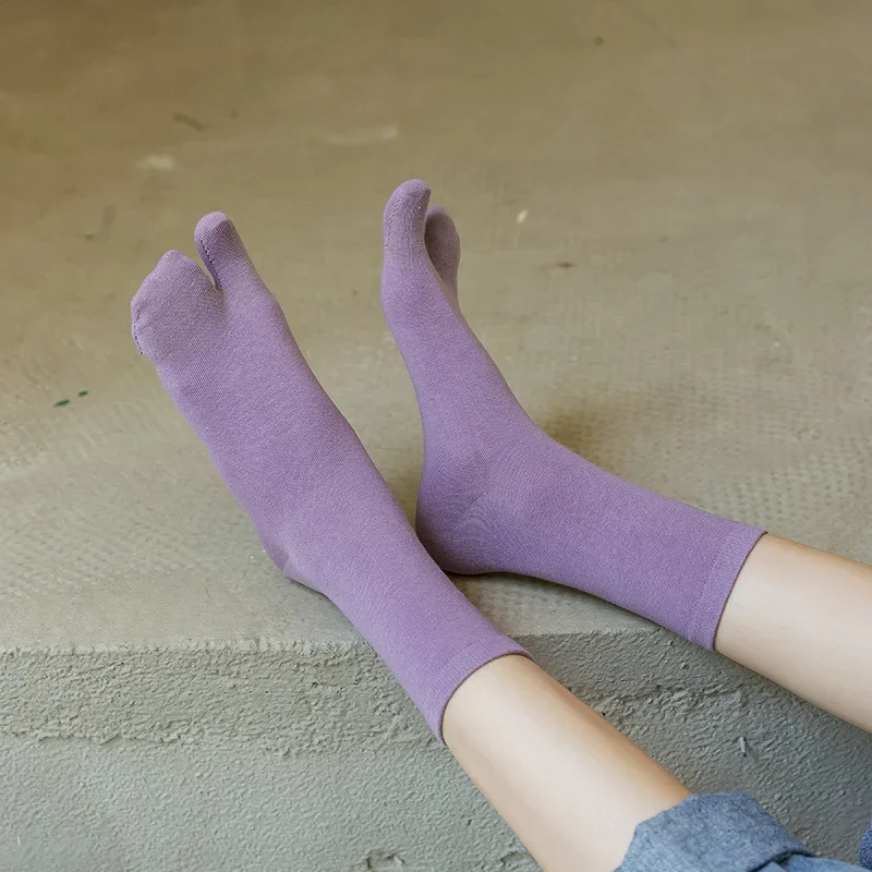 

Two Finger Socks 2 Toe Cotton Medium Tube Japanese Style Split Toe Socks Men And Women Four Seasons Fun Socks