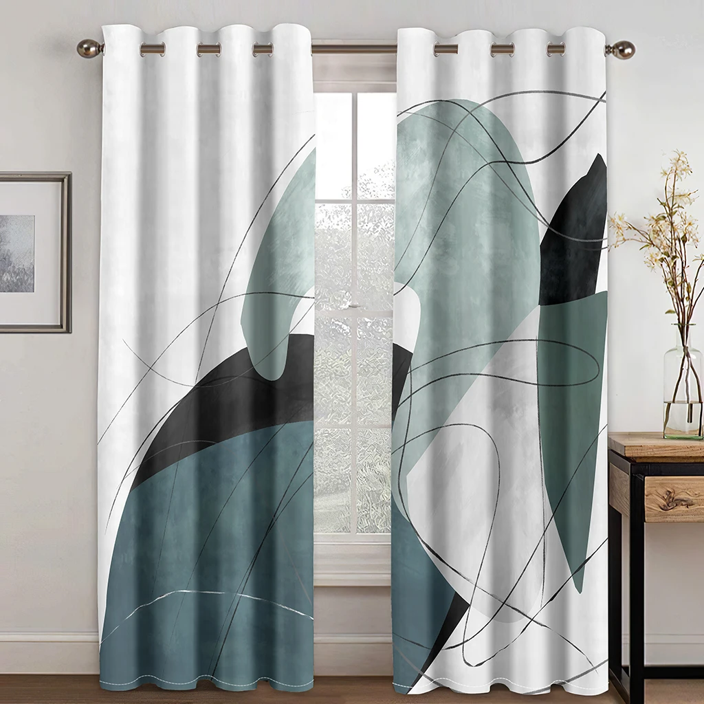 

3D Modern Abstract Gray Texture Lines Curtains 2 Panels Minimalist Wind Home Living Room Bedroom Balcony Study Decor Curtains