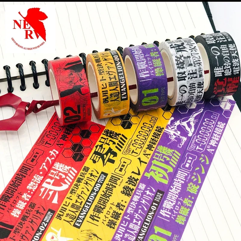 EVANGELION Eva Tape Anime Decoration Tape Paper Cartoon Sticker Masking Tape Scrapbooking School Stationary Office Supplies Gift