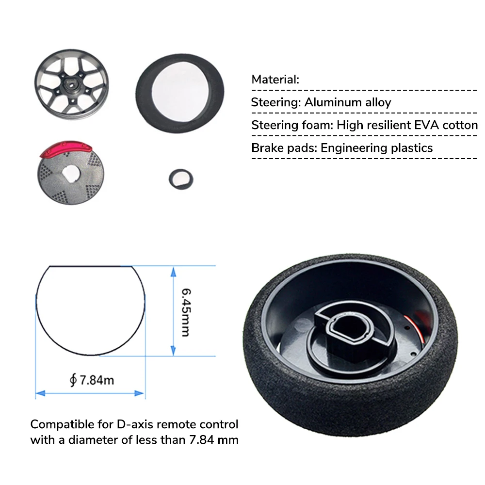 Radiolink Transmitter Alloy Steering Wheel for RC8X RC6GS RC4GS RC8X Bag Original Replacement Part Accessories