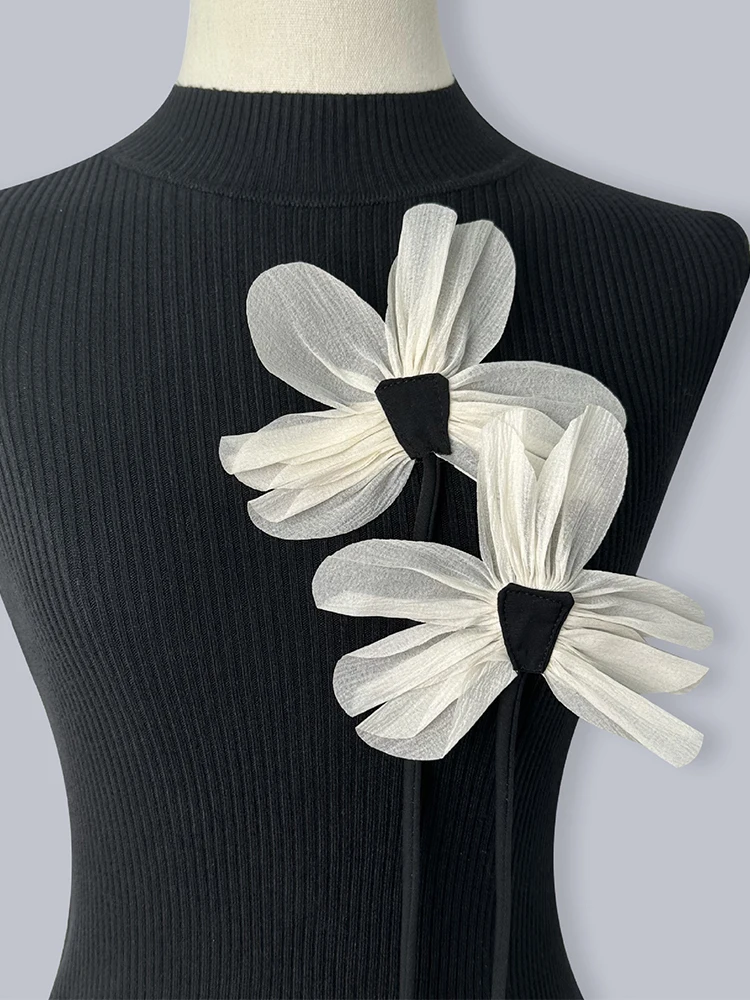 DIY 3D Magnolia Flower Clothing Patch Sweater Dress Decoration Applique Organza Collar Flower Jewelry Clothing Patch Accessories