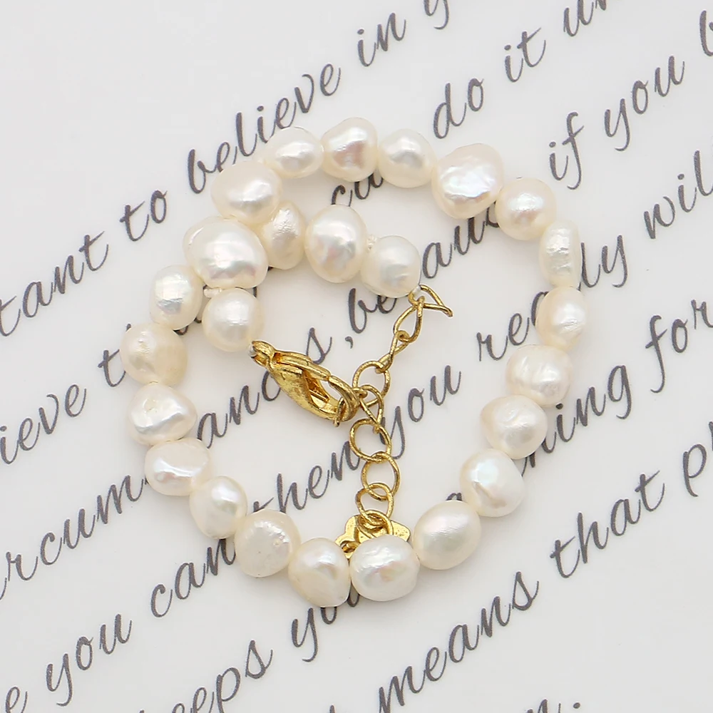 Edison Irregular Pearl Bracelet Heart-shaped Extender Chain Copper Clasp16cm Light Luxury INS-style Versatile Jewelry Accessory