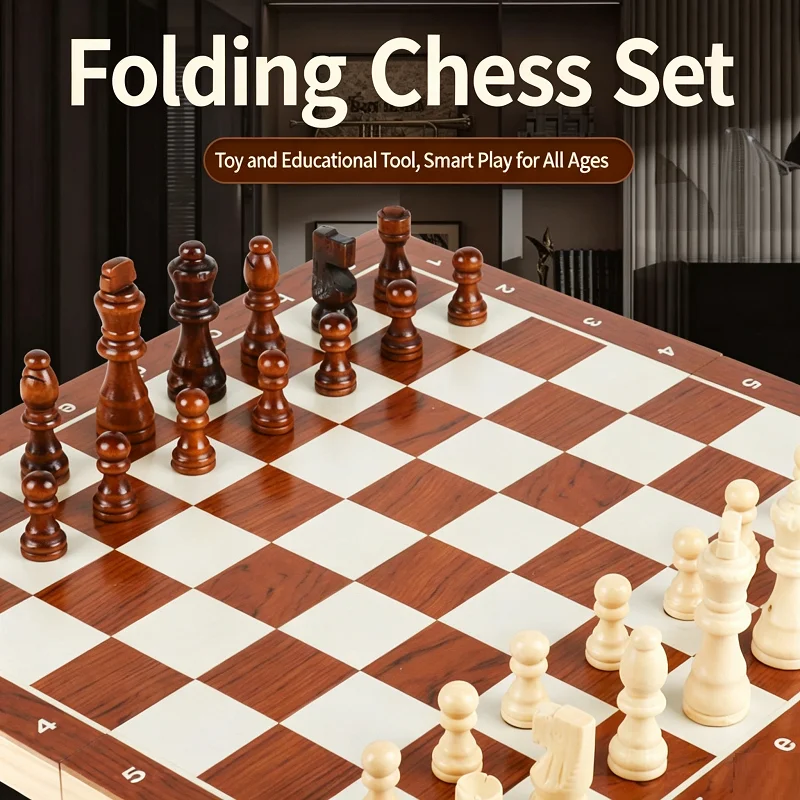 Magnetic Chess Pieces with Board Chess Wooden Backgammon Wood Advanced Chess Backgammon QLYX04