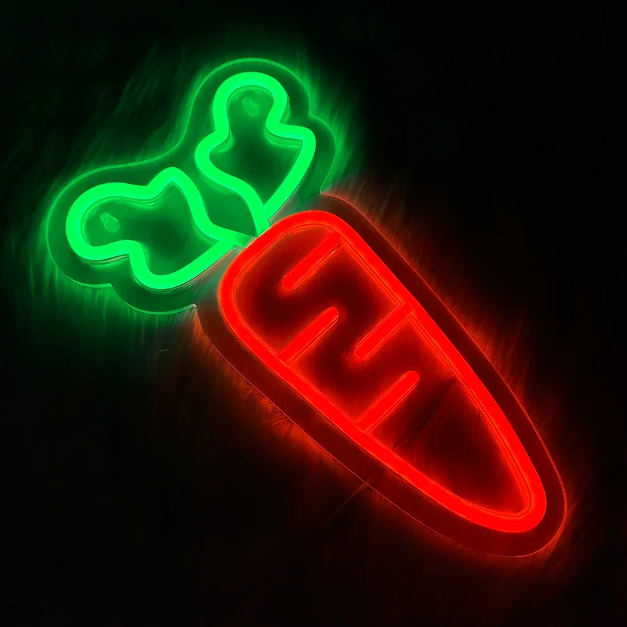 

Usb Powered, Used For Bedroom, Home, Restaurant, Kitchen, Bar Party Wall Lamp, Carrot Led Neon Sign, Vegetable Wall Art Decor