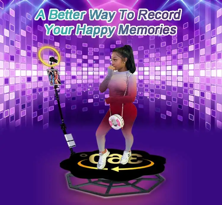 Wedding Manual Ring Light 3d Selfie Photobooth Video Booth Dslr 360 Camera 360 Photo Booth Automatic Rotating Machine