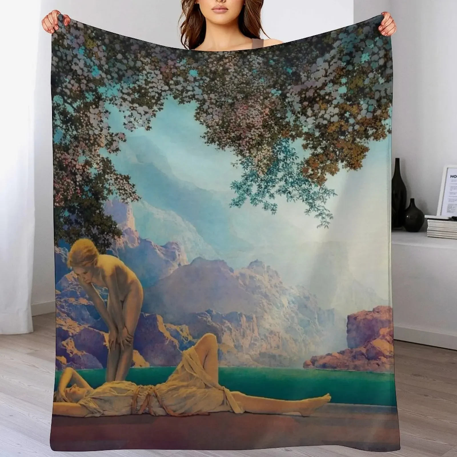 

Maxfield Parrish. Daybreak. 1923 Throw Blanket Fuzzy Plush Throw Blanket for Sofa Chair