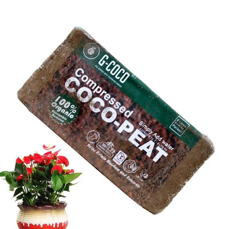 

Organic Coco Coir Brick Compressed Coconut Bricks For Plants with Low EC and PH Balance Natural Coconuts Fiber Gardening Supply