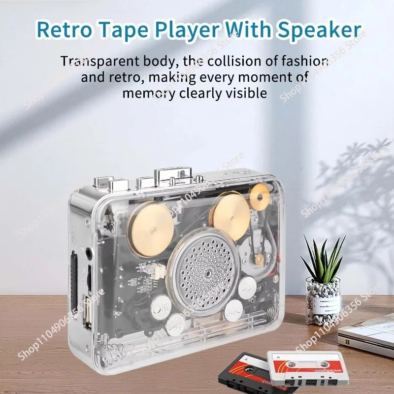 Transparent classic stereo high fidelity speaker tape mp3 converter audio tape player walkman JL-301