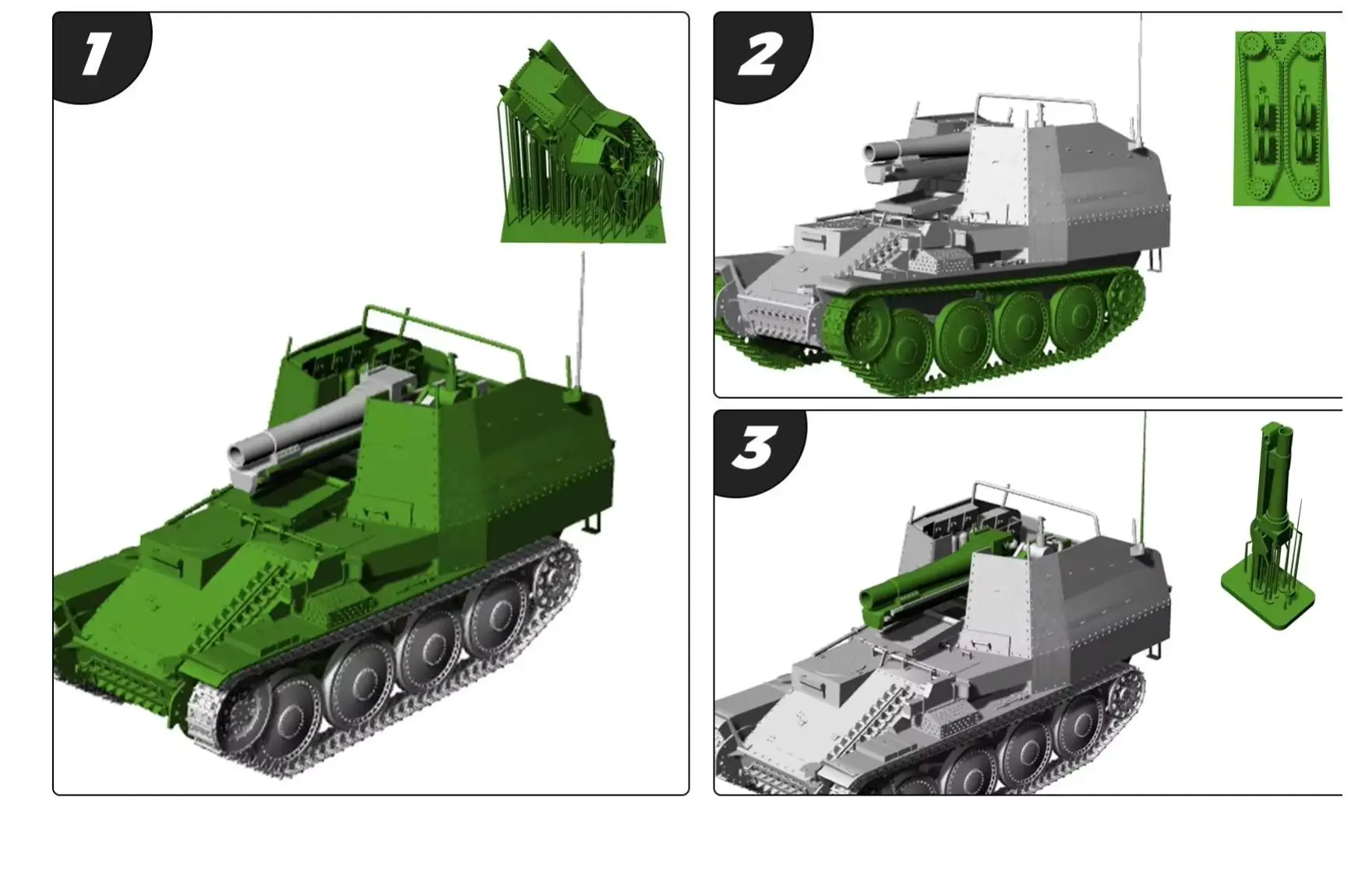German 38T PzKpfw Grille Self-propelled Artillery MRY-SFW SS721 1/72 1/48 1/35 25mm Military Model Kit
