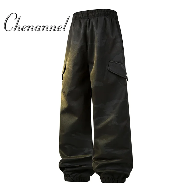 

Retro camouflage American cargo pants men's autumn trendy fashion paratrooper pants, loose and casual straight-leg pants