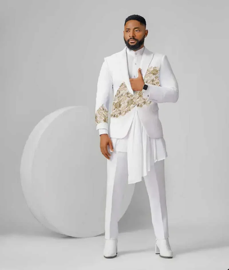 Fashion Men Suit 2 Pieces Blazer Pant Peak Lapel Special Occasion Party Prom Banquet Street Performance Customized Trajes Para