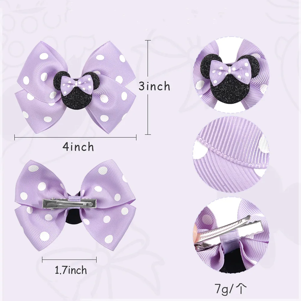 2 قطعة ديزني أنيمي ميني ماوس دبوس الشعر Kawaii ميني القوس الأطفال أغطية الرأس الكرتون فتاة امرأة بوبي دبوس الاطفال الهدايا #2