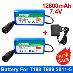 Batterie au lithium utilisée pour T188 T888 2011-5, télécommande, pièces de rechange de bateau d'appât de recherche, accessoires de jouets RC 2S2P 7.4V 12800mah