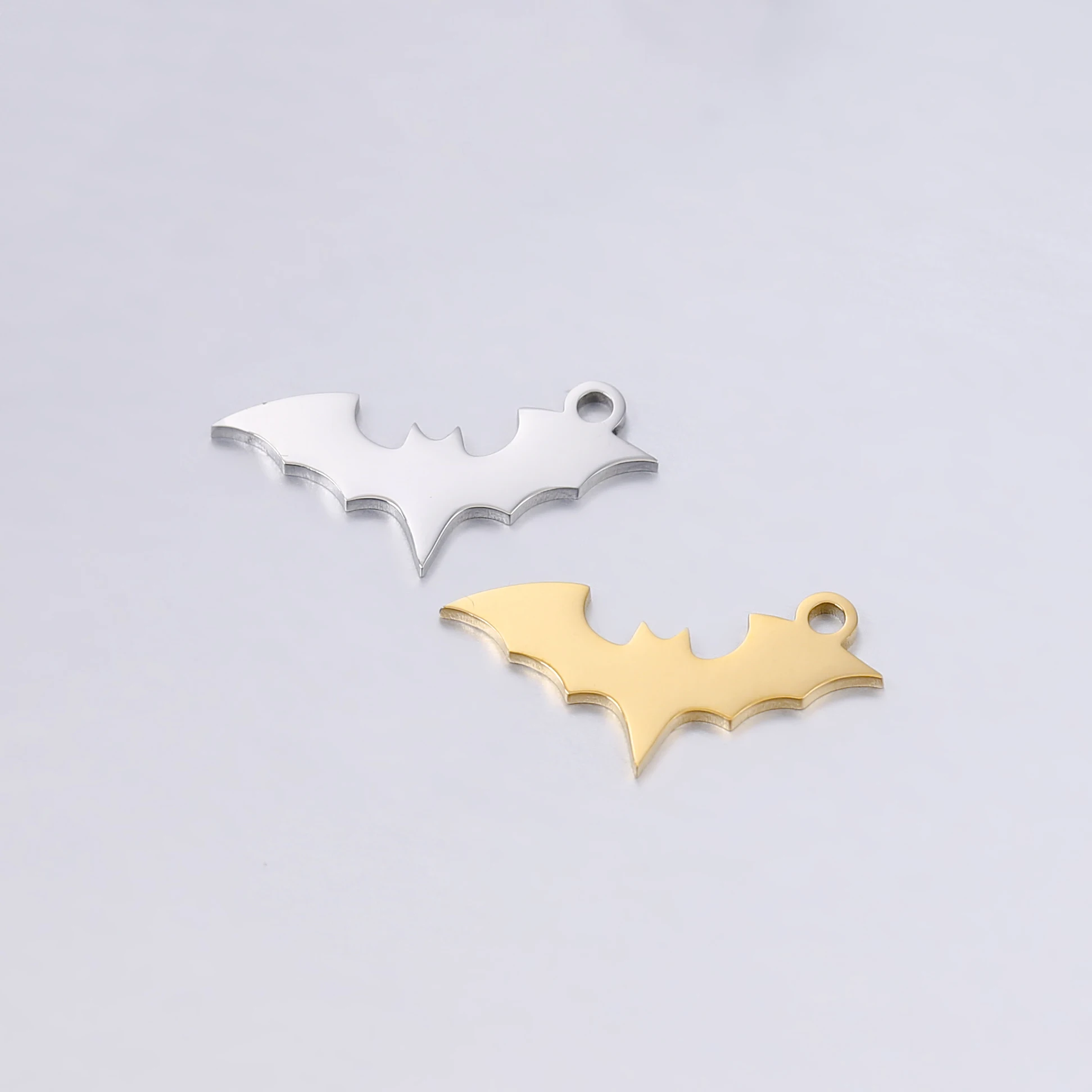 5pcs/Lot Stainless Steel Charms Animal Bat Decorations Halloween Party Supplies For Diy Making Necklace Bracelet Pendant Jewelry