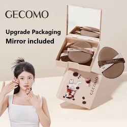GECOMO Two-pack Powder Puff Set Box with Mirror, Wet And Dry Dual Use, Super Soft Makeup Sponge And Loose Powder Air Cushion
