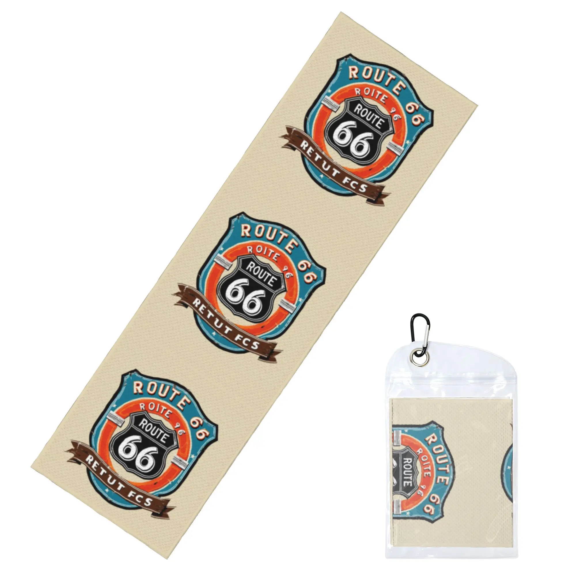 Ride Route 66 Cold Exercise Towel Face Towel Quick Drying Biker Motorcycle Cruise America Highway Sports Breathable Cold Towel