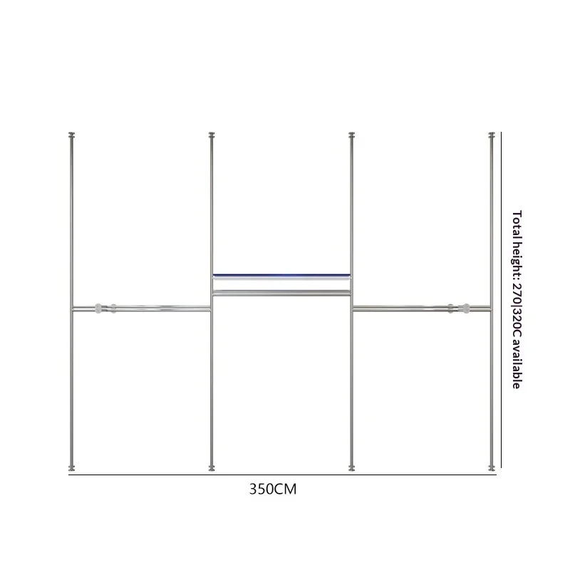 custom.Dy Industrial Freestanding modern anti-rust pipe clothes rack，Suitable detachable clothes hangers，Save Space