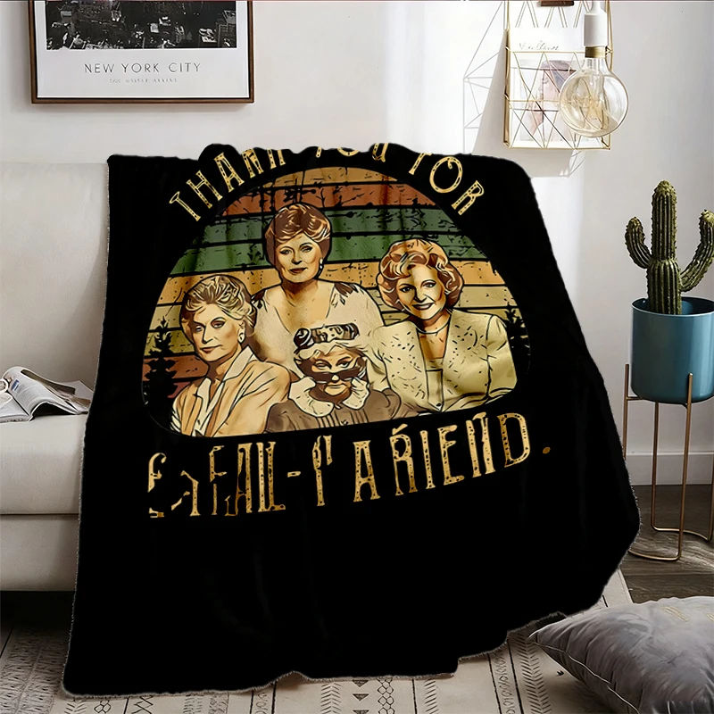 The Golden Thank You for Being A Friend 80s Vintage Sunset T, Flannel Blanket, The Golden Flannel Throw