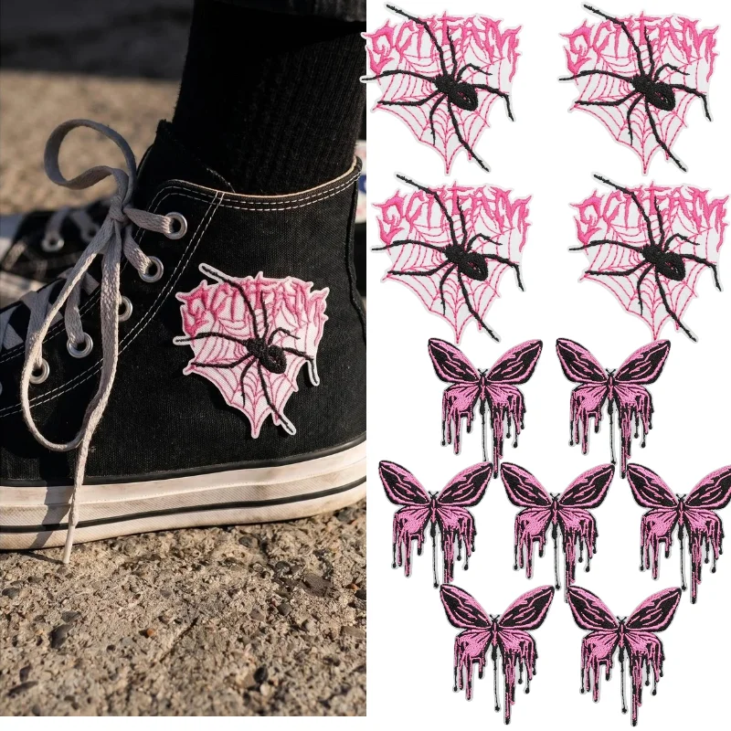 Couple Romantic Embroidery Patch, Love Skull Rose Spider Iron on Sticker for Clothing Arts,Crafts & Sewing