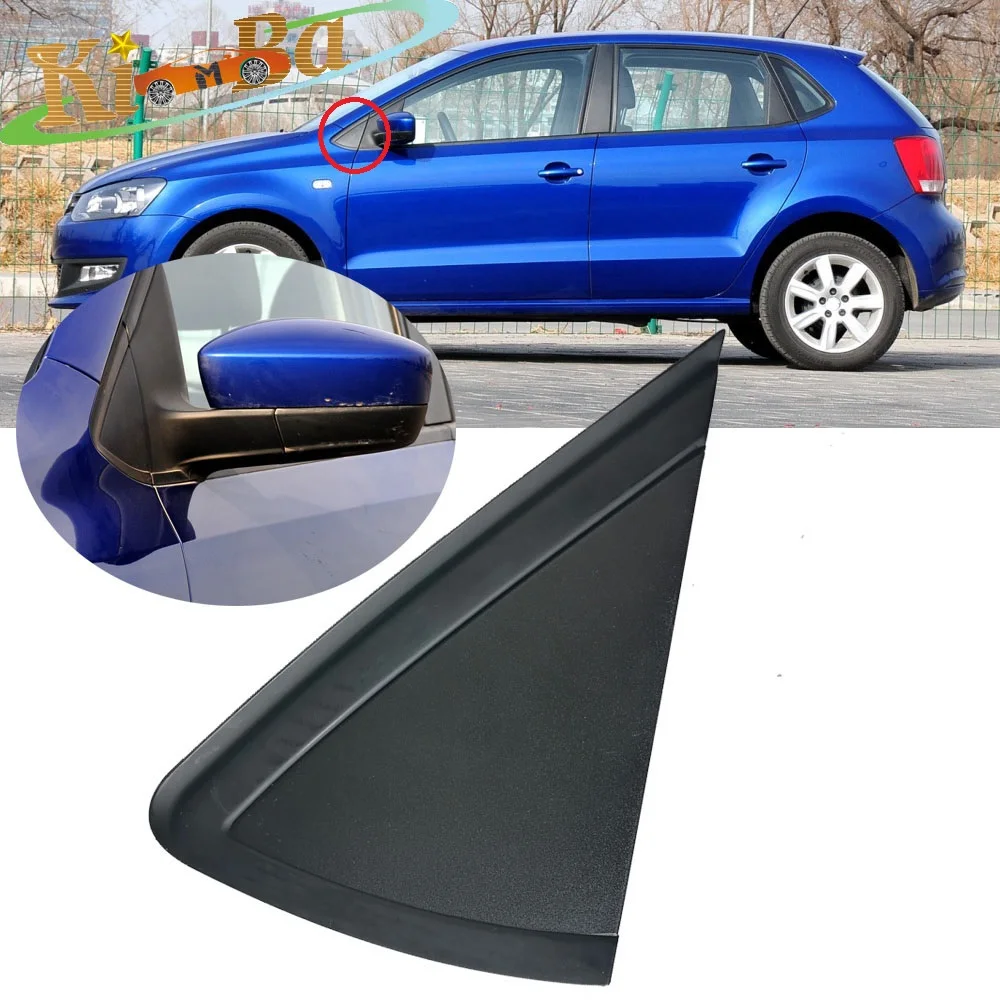 KIMBA For VW Polo 2011-2018 Front Window Triangle Corner Trim Panel Side Rearview Mirror Window Triangle Outer Garnish Plate