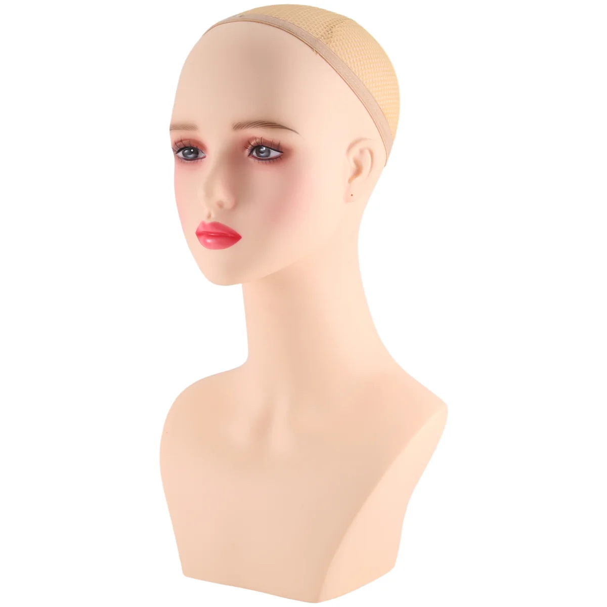 Bald Female Training Head Cosmetology Mannequin Head for Wigs Making and Display for Hairdresser