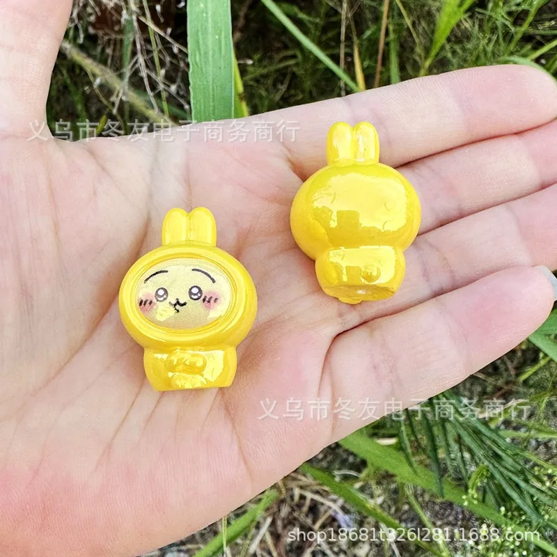 30mm cartoon Jigicaawa three-dimensional resin through-hole bead mobile phone chain keychain pen DIY handmade materials - view 5
