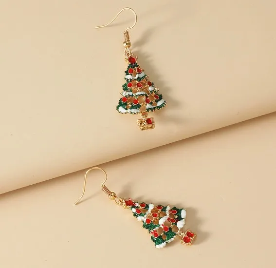 Christmas Set Manufacturer Direct Earrings, AliExpress Christmas Day Accessories, Christmas Tree Pendants, Earrings