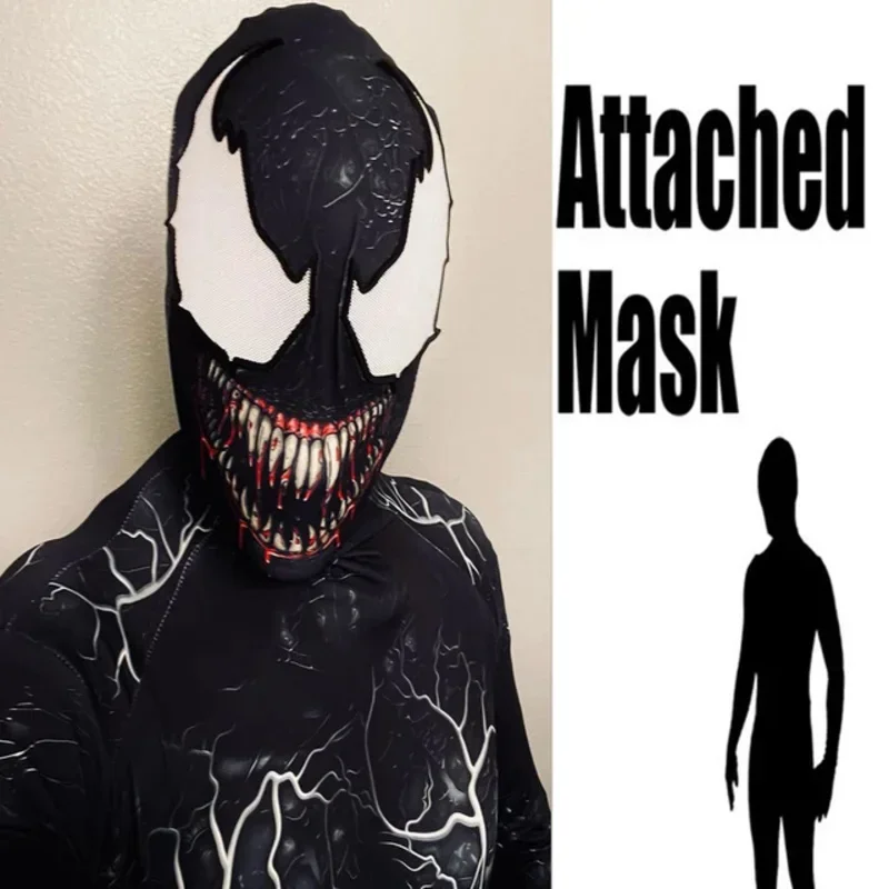 Cos Nuovo Halloween Adulti Bambini Venom Symbiote Spidycosplay Costume Tuta Zentai Seconda Pelle Vestito da Uomo Tuta da Festa