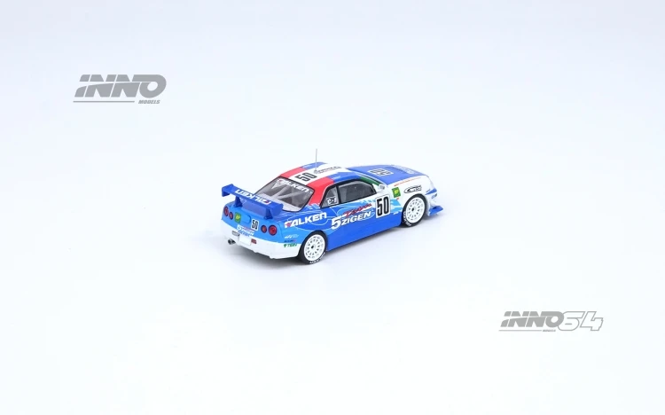 Modèles de voiture Nissan Skyliny, modèles INNO64, GTR R34, #50, 5, ZIGEN, FALKEN, 1:64