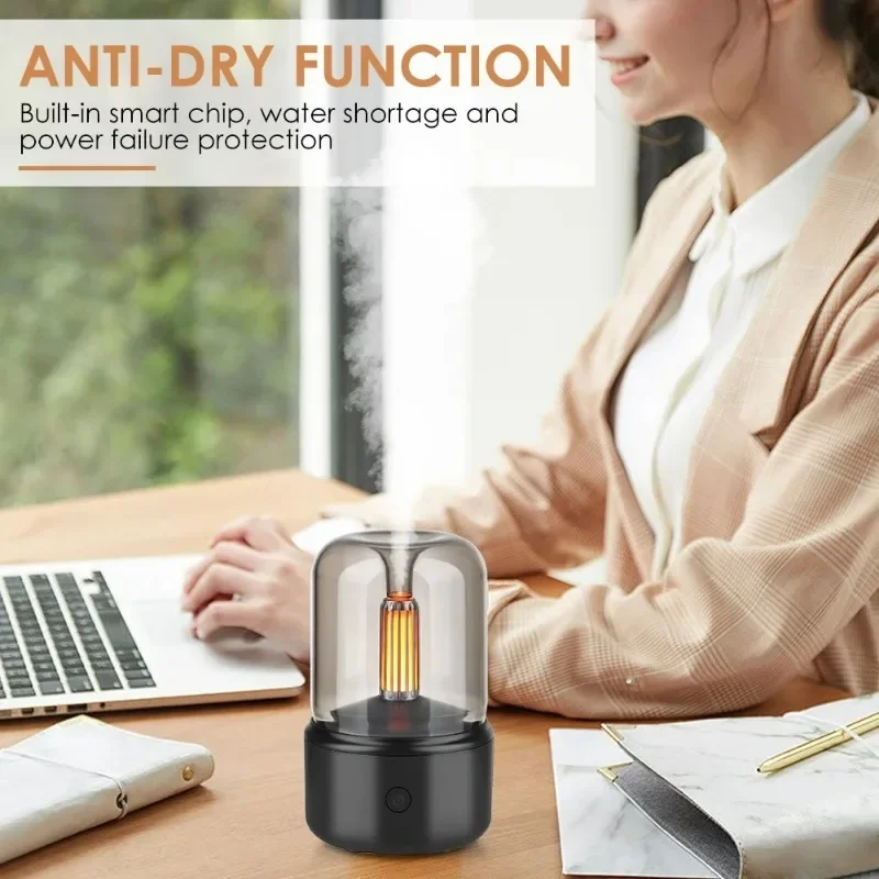 Aroma Diffuser Air Humidifier น้ํามันหอมระเหยน้ํามันหอมระเหย Luminous FOG Cooler สเปรย์บ้านห้องนอน Office Car Humidifier