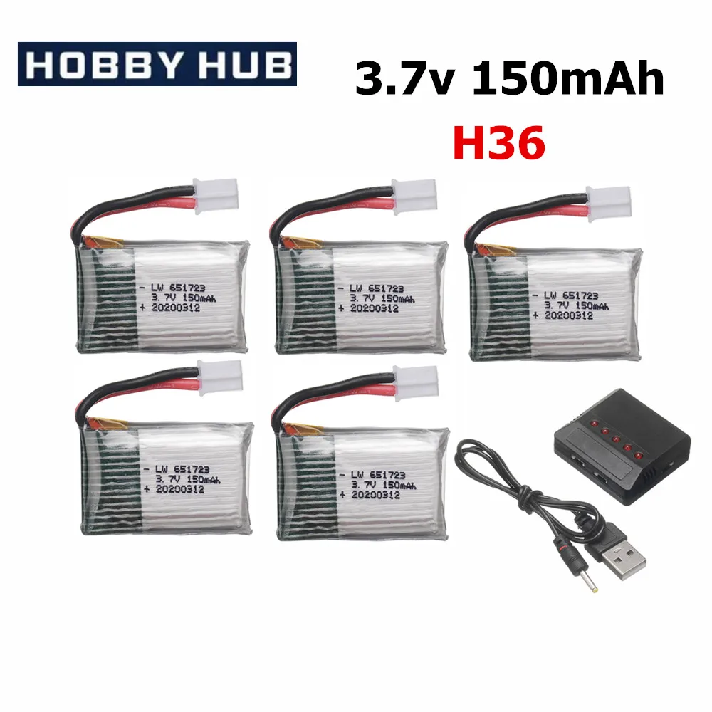 H36 battery 3.7V 150mAh For JJRC E010 E011 E012 E013 Furibee F36 RC Quadcopter Parts 3.7v 651723 Lipo Battery and Charger Set