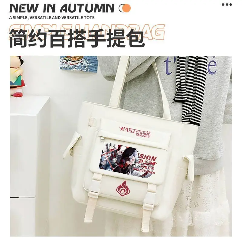 حقيبة يد Genshin Impact بكتف واحد من Funina كارتونية خفيفة الوزن للأولاد والبنات والطلاب في المدارس المتوسطة والثانوية متعددة الطبقات #4