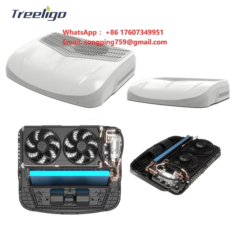 Dual Fan Rooftop Truck Air Conditioner 12v 24v Parking Cooler Apu Car Air Conditioner for Cab Tractor Bus Truck Caravan