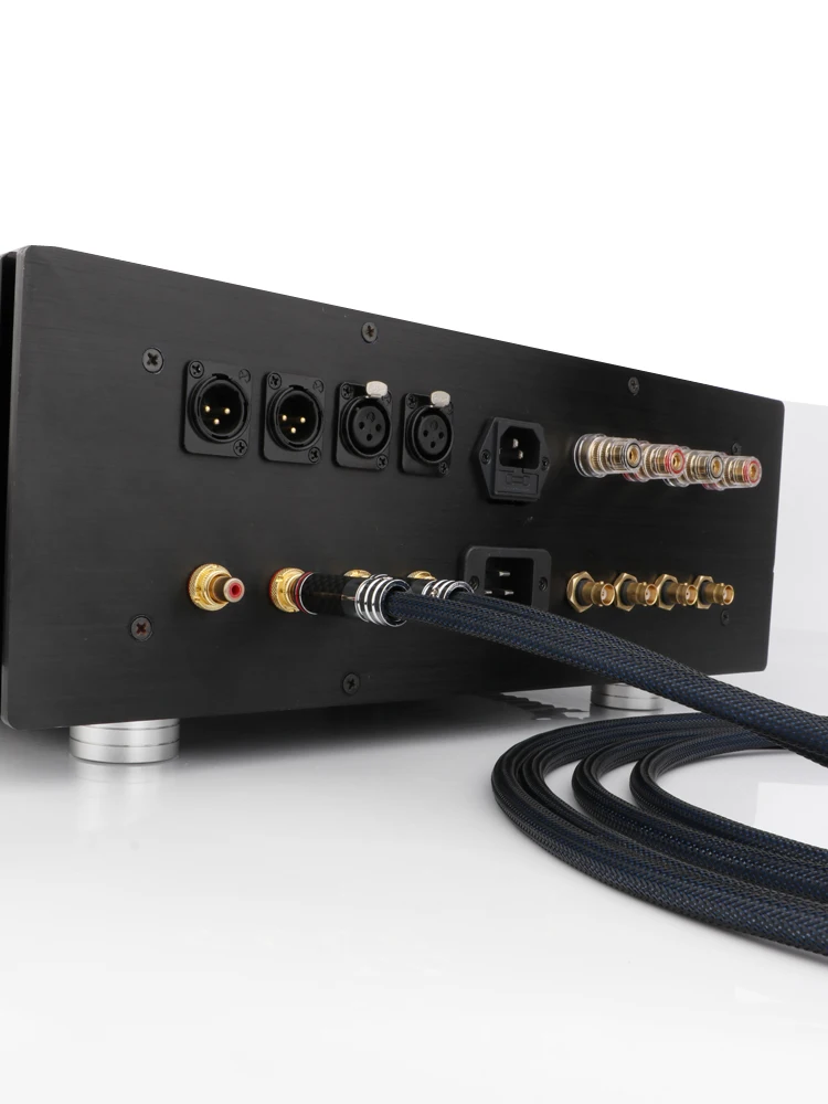 페어 실버 도금 RCA 오디오 상호 연결 케이블 RCA 오디오 케이블 탄소 섬유 RCA 플러그