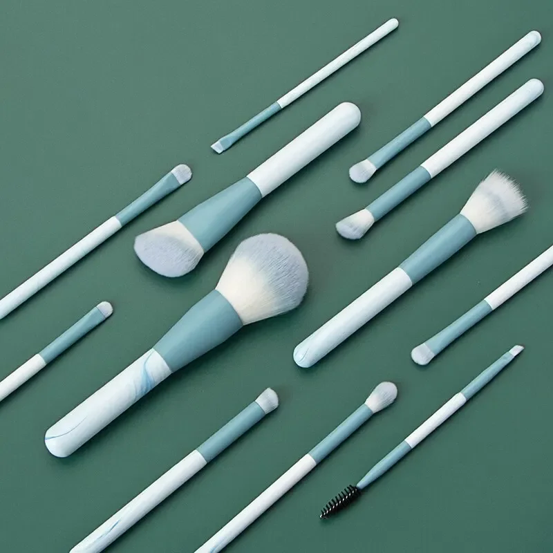 Conjunto de pincéis de maquiagem macios, 12 peças, para base de beleza cosmética, blush, pó, sombra, corretivo, mistura, pincel de maquiagem