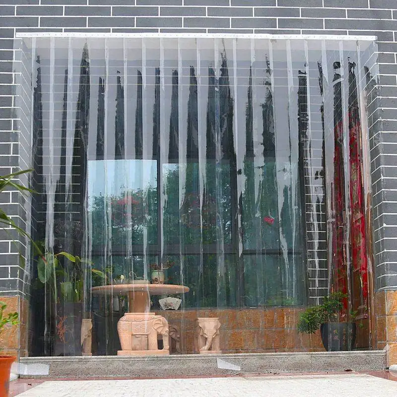 PVCtransparent Plastic Soft Door Curtain,heat-insulating and Windproof Kitchen Partition Curtain,Chinese Style Anti Slip Curtain