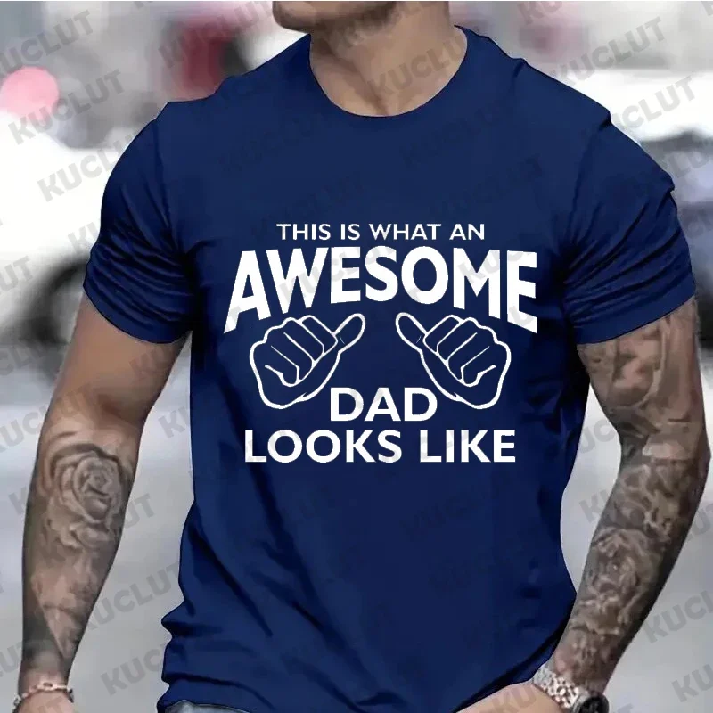 メンズ服 AWESOME DAD This Is What An Dad Looks Like メンズ Tシャツ シャツ Tシャツ 面白いお父さん Tシャツ ダディー Tシャツ トップス 服