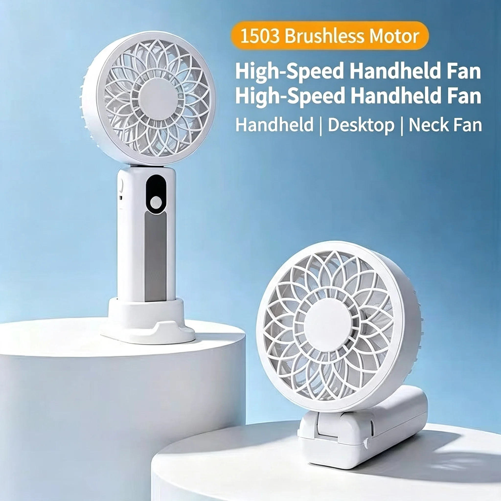 M3 Multifunctional Mini Cooling Fan 1503 Brushless Motor 7 Speed Adjustable 3000mAh Detachable Battery Type-C Rechargeable Stron