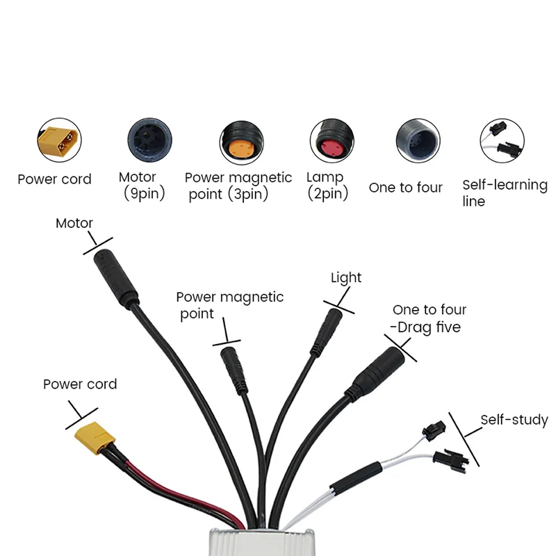 AA26P Ebike Controller 24V36V48V-17A Ebike Kit Electric Bicycle Scooter Sine Wave Three-Mode Electric Bike Modification Parts