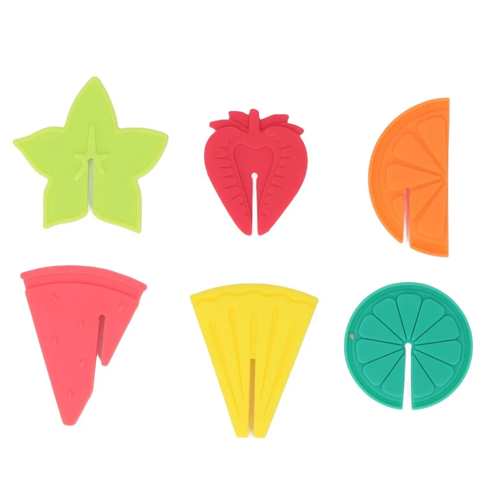 6 PCS Silicone Wine Glass Marker Fruit Pattern Colorful Drink Cup Label Reusable Easy to Use Silicone Drink Tag