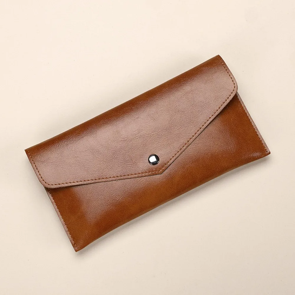 New PU Leather Wallets Large Capacity Portable Business Card Case Coin Pouch Men