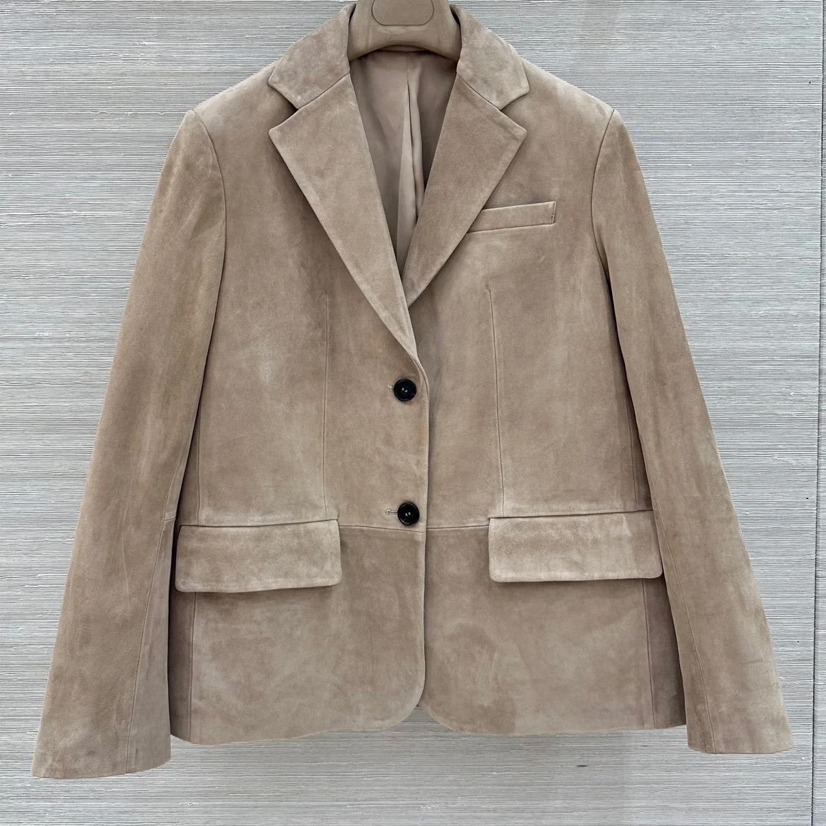 High Quality Women Notched Lapel Blazer, 2 Buttons Casual Commuter Long Sleeve Outerwear lyt2610950