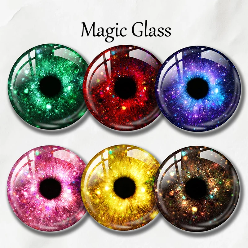 8mm 10mm 12mm 20mm 25mm 30mm 6mm 35mm 50mm 16mm Photo Glass Cabochon Settings Round DIY Jewelry Accessories Cameo Space Eyes