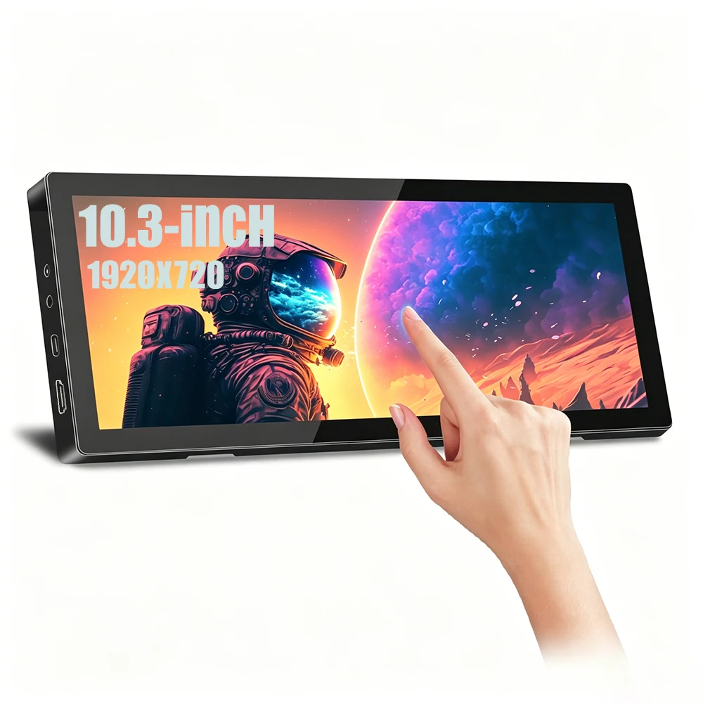 10.3" Touchscreen Portable Monitor, IPS 1920x720, HDMI/Type-C, VESA, for Laptop/Switch/PS5