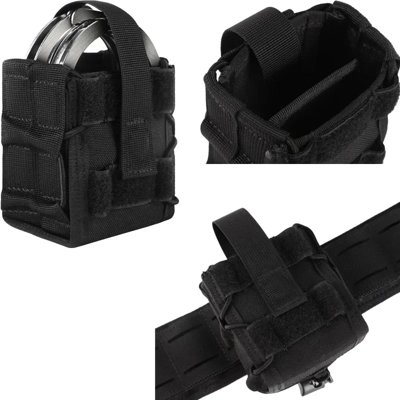 Molle Handcuff Holder,Duty Belt Pouch for Asp,Hinged,and Chain Handcuffs,Folding Rigid Case for Law Enforcement and Security