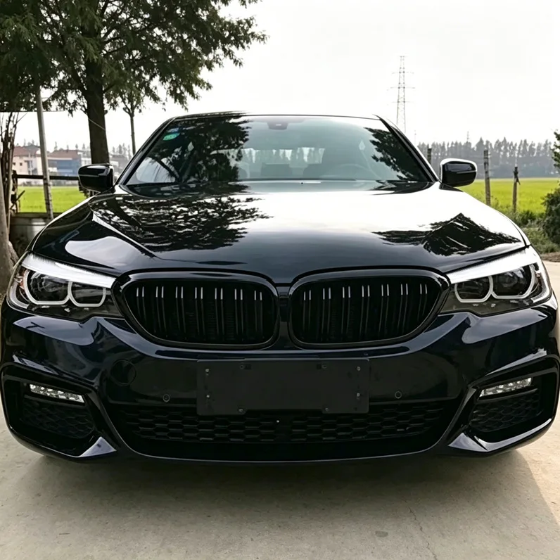Double Slat Gloss Black Split Kidney Grille For BMW 5 Series G30 G31 F90 M5 LCI 2021-2024 Front Bumper Grill Car Mod Accessory