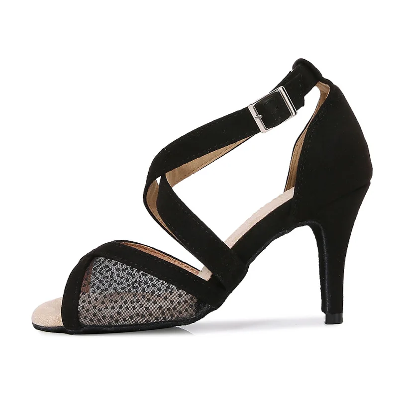 Loogtshon Latin dance jazz salsa dancing shoes skin tint material fashionable high heels 7.5 cm  shoes  sneakers