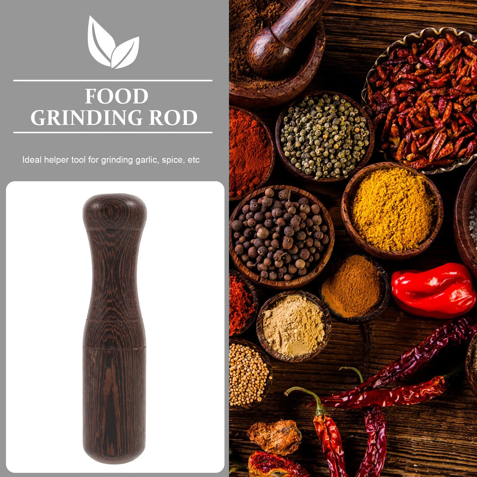 

1Pcs Chicken Wing Wood Garlic Rod Small Exquisite Kitchen Pestle Food Masher Garlic Wooden Rods