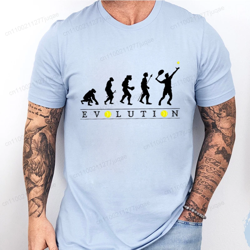 Funny Tennis Evolution T-Shirts for Women Men, Evolution of The Tennis Player T-shirt Funnys Blouse Designer T Shirt Men Clothes