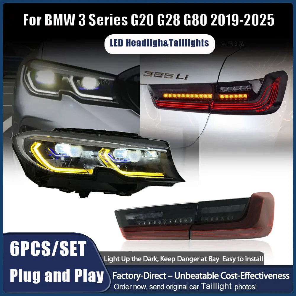 

Фары и задние фонари в сборе для BMW G20 G28 G80 M3 330 340i 320i 325i 2019-2024 3-серии CSL Style Laser Taillamp Plug&Play